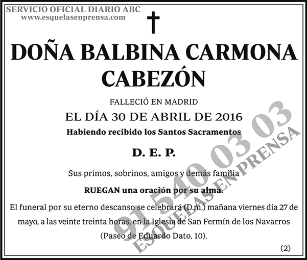 Balbina Carmona Cabezón